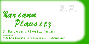 mariann plavsitz business card